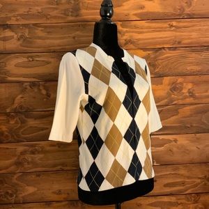 J.Crew sweater argyle print in size medium.